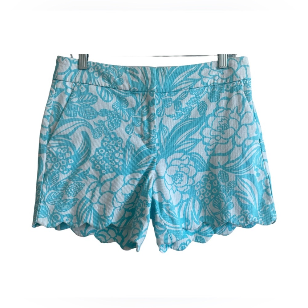 Talbots Floral Print Scallop Hem High Waist Shorts _ NWOT